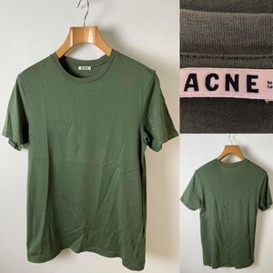 ★【USED品 国内正規品】トルコ製 ACNE MEASURE AW13 アクネ コットン100% クルーネック 無地 カットソー Tシャツ 半袖 M