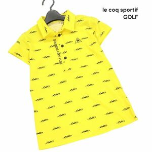 le coq sportif GOLF ルコック スポルティフ ゴルフ 春夏 ロゴ刺繍♪ スポーツカー 総柄 半袖 ポロシャツ Sz.M　レディース　K4T00421_4#A