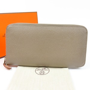 42066★1円スタート★HERMES エルメス 新品同様美品 アザップロング シルクイン S金具 ラウンドファスナー長財布 ヴォーエプソン □R刻印