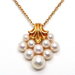 1円〜!!テリ抜群!!MIKIMOTO(ミキモト)▼K18 アコヤ本真珠ネックレス▼D 約4.7g 約39.5cm パール pearl ED1/ED1S951