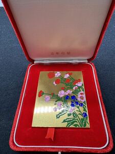 七宝文鎮 七宝入草花図 文鎮 総重量 202.7g 造幣局 ケース付 書道 