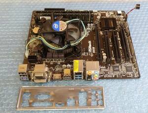 X828# 動作確認済み ASROCK B85M マザーボード ＩＯパネル付 LGA1150 メモリ 8GB クーラーファン付き　CPU無し