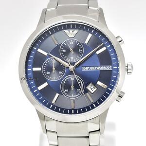新品 エンポリオ アルマーニ EA 腕時計 メンズ クロノグラフ ブルー文字盤 ビジネス ビジカジ AR11164 EMPORIO ARMANI 未使用 箱あり