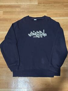 STUSSY ステューシー スウェット トレーナー　サイズ XL ネイビー　紺色　銀タグ　2000年代前半　レア