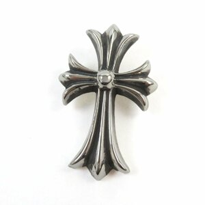 美品○CHROME HEARTS クロムハーツ スモールCHクロス ロゴ刻印 SV925 ペンダントトップ/チャーム シルバー 重量18.1g