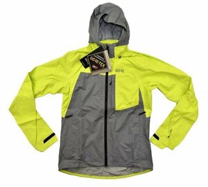 GORE WEAR C5★ゴア Gore-Tex トレイル フードジャケット size:M シトラス グリーン/テッラ グレイ