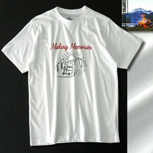 新品 キャンピングコンフォートライフ 春夏 アウトドア サンライズ プリント Tシャツ L 白【PW9M-T104_WT】 CAMPING COMFORT LIFE 半袖