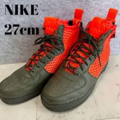 ナイキ NIKE ハイカットスニーカー エアフォース1 メッシュ 27cm 緑色