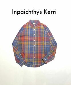 【美品】Inpaichthys Kerri/インパクティスケリー ちチェック柄 長袖シャツ ナイチチ BDボタンダウン コットン Japanese Label Nai Chi Chi