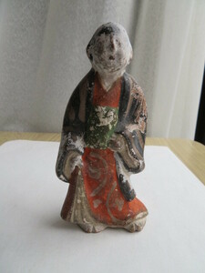 アンティーク　陶器人形/日本人形/土人形 　和服の婦人（長期保管）Ａ