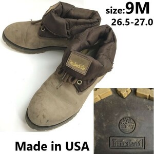 USA製/Vintage★ティンバーランド/Timberland★本革/ヌバックレザー/ロールトップ/ショートブーツ【9M/27.0/茶】Leather/Boots◆pWB85-35