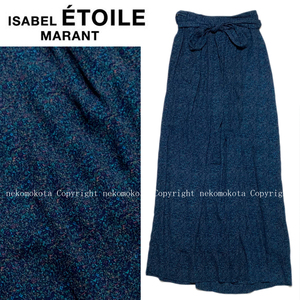 美品 イザベルマラン エトワール タック入り ロング マキシ 巻き スカート 34 総柄 ISABEL MARANT ETOILE