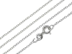 SILVER925 ネックレス あずきチェーン 1.2mm［ロジウム］ 50cm【1コ販売】 / SVNEK-007-50cm