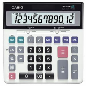 【新品】(まとめ）カシオ CASIO ビジネス電卓 12桁 デスクタイプ DS-120TW 1台〔×3セット〕