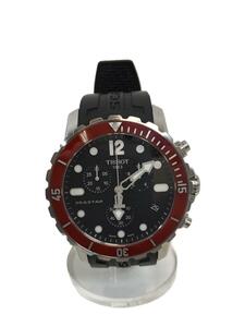 TISSOT◆SEASTAR 1000/クォーツ腕時計/アナログ/ラバー/ブラック/T066.417.17.057.01