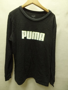 全国送料無料 プーマ PUMA 子供服キッズ 男＆女の子 サッカー等スポーツ BIGロゴ 長袖 黒色 ロンティ ロンTシャツ 160