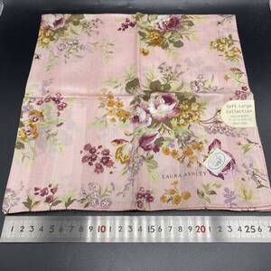 LAURA ASHLEY　ローラアシュレイ ハンカチ ピンク　花柄　58×58　大判　no.41