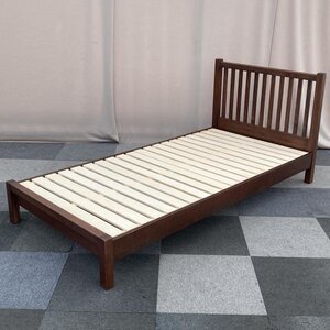 中古 シングル ベッドフレーム BED FRAME SEMI DOUBLE SLEEPING CRUCE ブラウン ベッド台 フレームのみ 一人暮らし ワンルーム おしゃれ