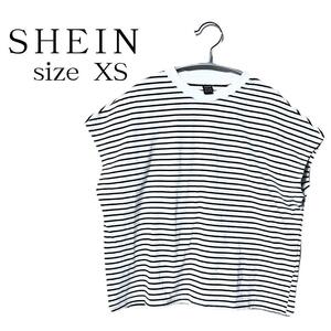 【SHEIN】ボーダーカットソー/ワイドフィット/サイズXS