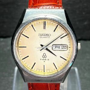 SEIKO セイコー TYPEⅡ タイプツー 7546-8070 メンズ 腕時計 アナログ クオーツ デイデイト ラウンド シルバー文字盤 新品電池交換済み