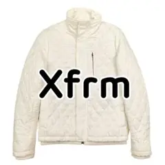 美品 Xfrm 中綿入り キルティングジャケット 総柄 ステッチ 白色 M