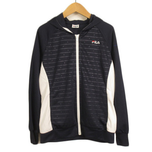 フィラ FILA ジャケット パーカー ジップアップ ジャージ M 紺 ネイビー レディース