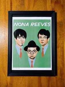 即決 額装☆ノーナ・リーヴス NONA REEVES 竹内俊太郎　イラスト　A4　額入り　ポスター風　アートフレーム　希少　貴重　送料無料