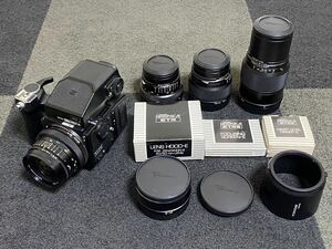 ジャンク品　ZENZA BRONICA ゼンザブロニカ 中判カメラ　ETRS AE-II ZENZANON 50mm F2.8 /40mm F4 /150mm F3.5 /250mm F5.6 レンズ 備品