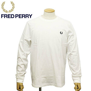 FRED PERRY (フレッドペリー) M8700 LONG SLEEVE CREW NECK T-SHIRT 長袖 クルーネック Tシャツ FP539 SNOW WHITE L