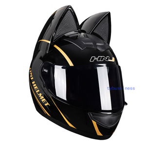 可愛い猫耳フルフェイスヘルメット バイク 猫耳付き バイクヘルメット レディース メンズ カッコイイ DOT認証 9色 サイズS-XL選択可能