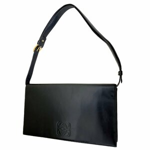 LOEWE　ロエベ　バッグ　アナグラム　ワンショルダー　ヴィンテージ　ロゴ　レザー　ブラック　2WAY　斜め掛け　ショルダー