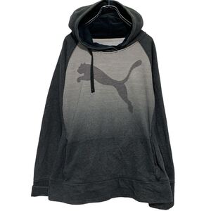 PUMA プリント スウェット パーカー L グレー プーマ 裏起毛 プルオーバー 古着卸 アメリカ仕入 a608-5649