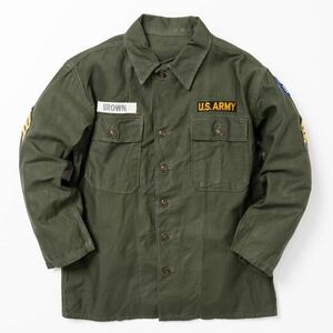 ワンウォッシュ 米軍実物 50s US ARMY OG-107 ユーティリティ シャツ 1st MEDIUM デッドストック ミリタリー vintage 初期型 アメリカ軍