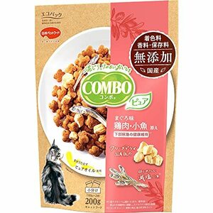 コンボ キャットフード ピュア キャット 【無添加素材使用】 【国産】 【小分包装】 まぐろ味・鶏肉・小魚添え 肥満が気になる 200g