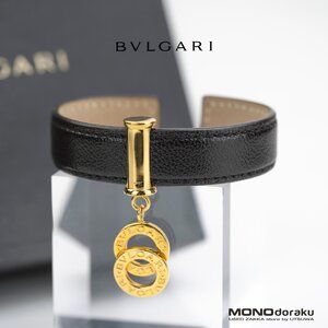 ブルガリ ドッピオトンド BVLGARI Doppio Tondo カフブレスレット バングル 腕輪 ダークブラウン×ゴールド　