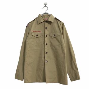 OFFICIAL YOUTH SHIRT長袖 ワーク シャツ キッズ L ベージュ ボーイスカウト アメリカ製 古着卸 アメリカ仕入 a510-5991