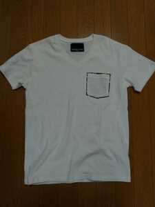 NUMBER NINE DENIM Tシャツ ホワイト ポケT NUMBER (N)INE ナンバーナイン　メンズＳ　Ｖネック