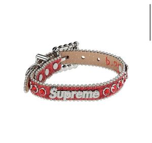 送料無料 新品 M Supreme B.B. Simon Studded Dog Collar Red 赤 レッド シュプリーム 首輪