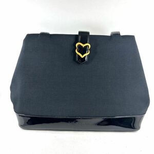 ☆1円スタート☆ Yves Saint Laurent ハンドバック イヴサンローラン トートバッグ ゴールド金具 ハート金具 キャンバス レザーRL