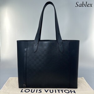 【新品同様】LOUIS VUITTON ルイヴィトン ダミエアンフィニ カバヴォヤージュ N41493 トートバッグ ビジネス レザー 黒 ノワール メンズ