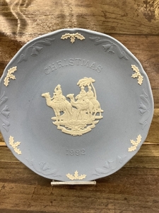 D2m ウェッジウッド 皿/WEDG WOOD クリスマス記念 1992 ブルー 記念 現状品