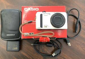 #12998 【電源確認済み♪♪】☆★カシオ CASIO EXILIM HS EX-ZR300 ホワイト コンパクトデジタルカメラ　エクシリム　中古品★☆