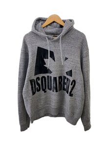 DSQUARED2◆パーカー/M/コットン/グレー/プリント剥がれ有