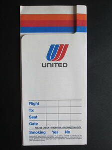 ユナイテッド航空■チケットホルダー■1986年8月■UNITED AIRLINES■チューリップロゴ