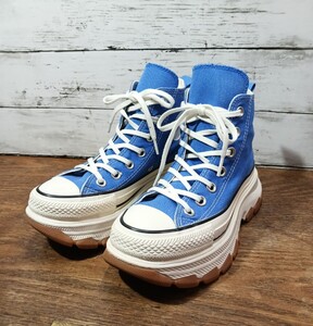 美品☆CONVERSE TREKWAVE HI コンバース オールスター 100周年 トレックウェーブ 厚底 ボリュームソール ハイカットスニーカー 22cm