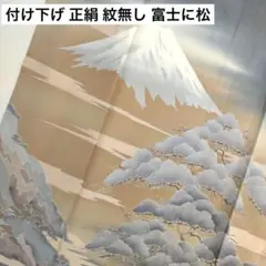 付け下げ 正絹 紋無し 富士に松 ぼかし染 広衿 袷 着物 U-1095