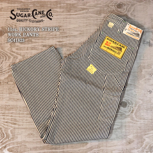 【34】SUGAR CANE シュガーケーン 11oz. HICKORY STRIPE WORK PANTS ヒッコリーストライプ・ワークパンツ SC41823 東洋エンタープライズ