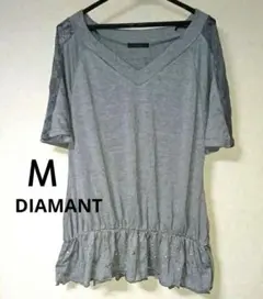 Ｍ DIAMANT チュニック カットソー フリル レース スパンコール