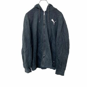 PUMA ジップアップパーカー Lサイズ プーマ ブラック 古着卸 アメリカ仕入 t2205-3215