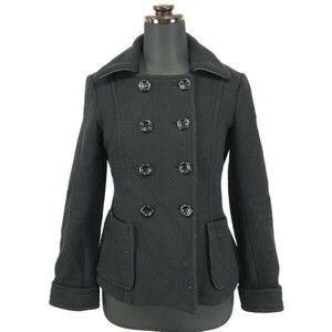 Made in Japan★JILL STUART★ウール/ダブルブレスト/ピーコート【women’s size -S/黒/black】Coats◆BH47